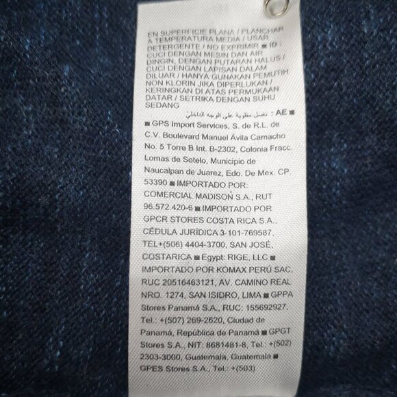 Old Navy Men's Size XL Lightweight Navy with Teal Specs Crew Neck Sweater - Picture 5 of 8